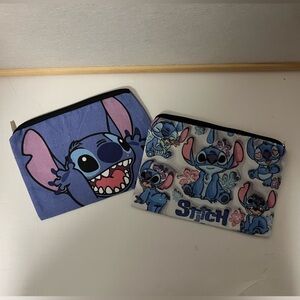 Set of Two Disney Stitch-Themed Pouches/Make-Up Bags | Brand New (8”x6”)